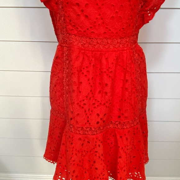 NWT Betsey Johnson Red Lace Mini Dress Size 10 - Picture 6 of 8